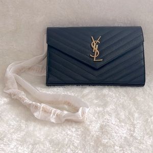 SOLD! YSL Medium Quilted Leather Chain Wallet Bag